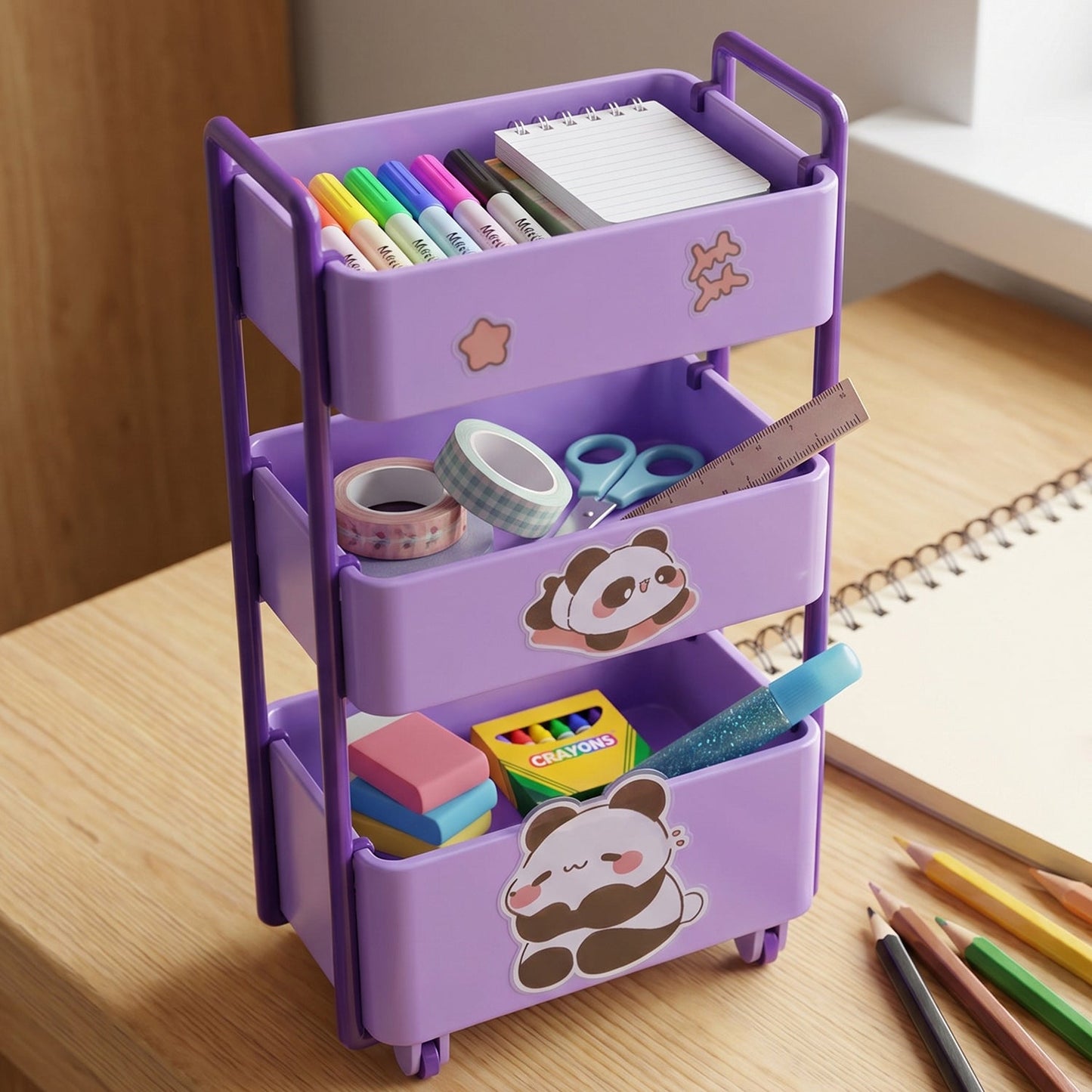 17125 mini 3 layer storage trolley live use