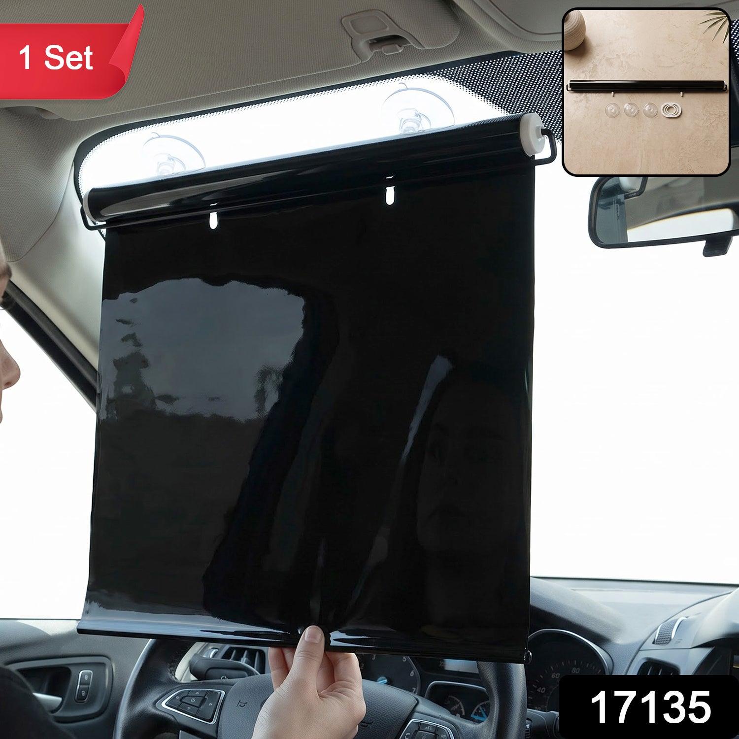 Windshield sun shade with SKU code