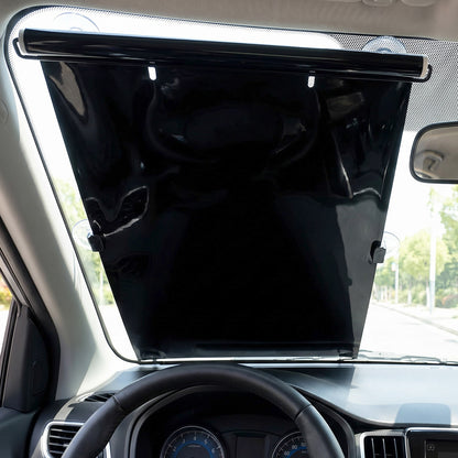 Suction cup mounted windshield curtain