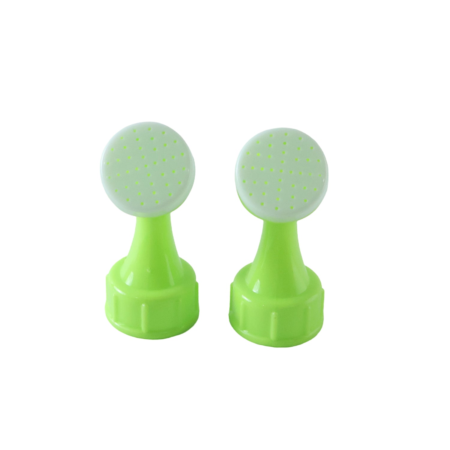 Plastic garden watering sprinkler nozzles on white background