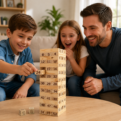 Numbered Wooden Tumbling Tower – Classic Stacking Game Fun