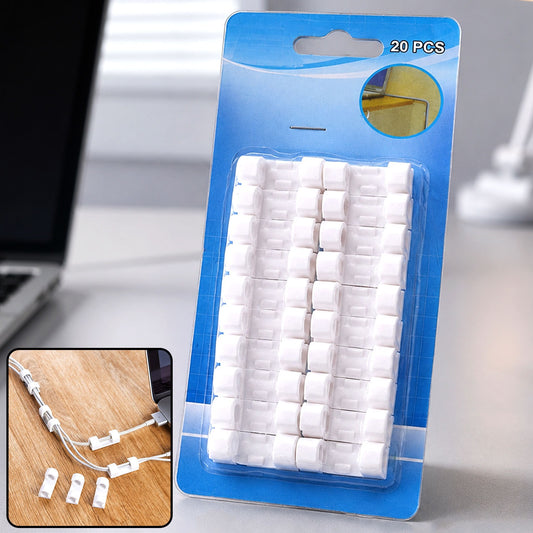 Self-Adhesive Cable Clips – 20-Pack Wire Organizers | Dustiva