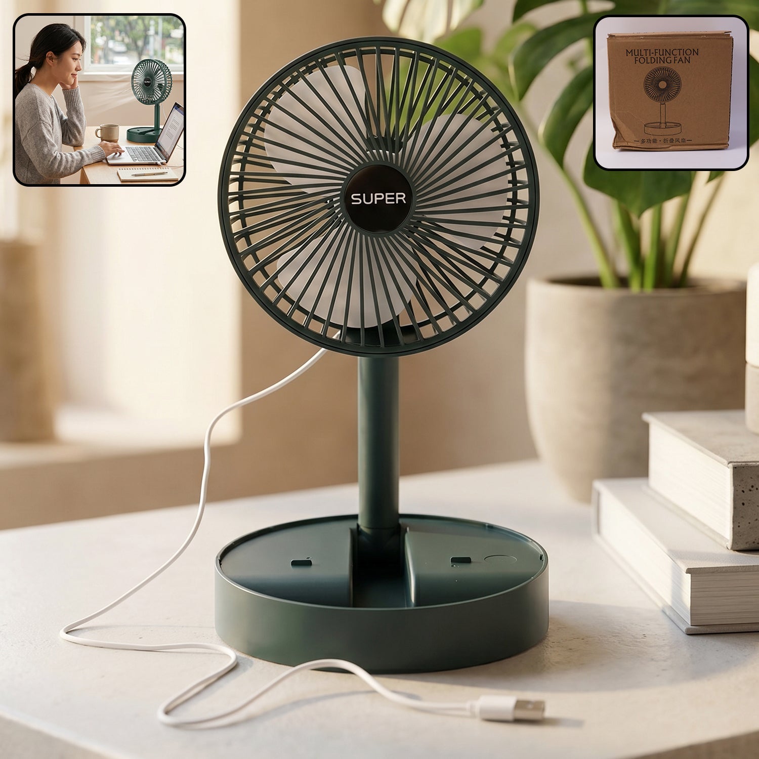 USB fan quiet airflow features