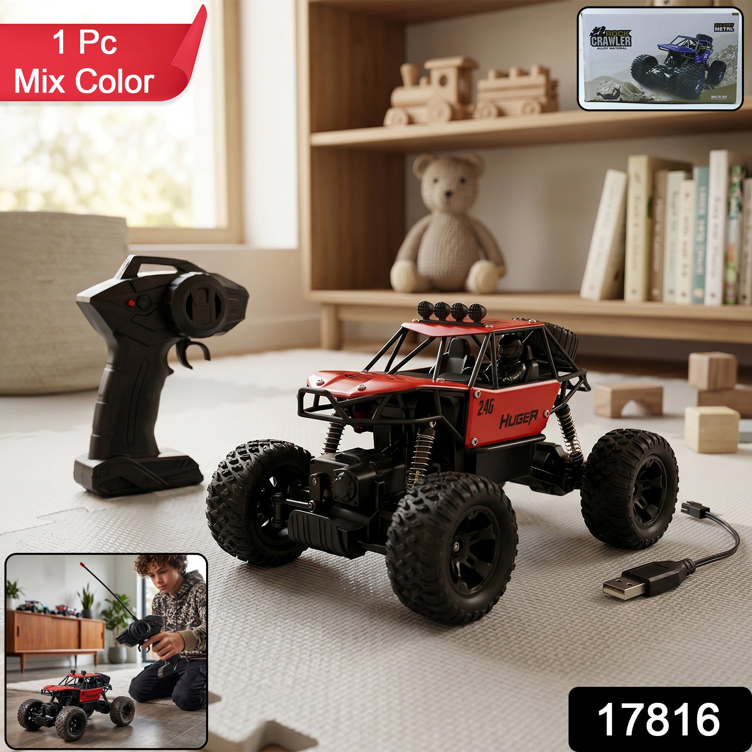 Rock Crawler Monster RC Truck side view