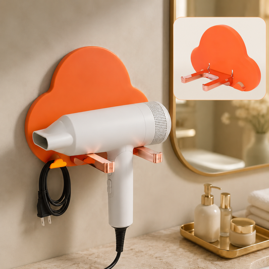 Hair Dryer Holder – Wall Mounted Foldable Stand | Calm & Curl