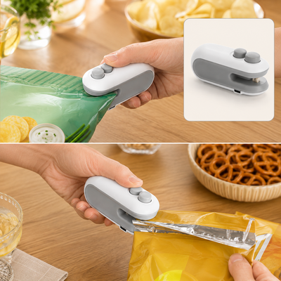 Mini Bag Sealer – 2 in 1 Portable Heat Seal & Cutter | ChefAura