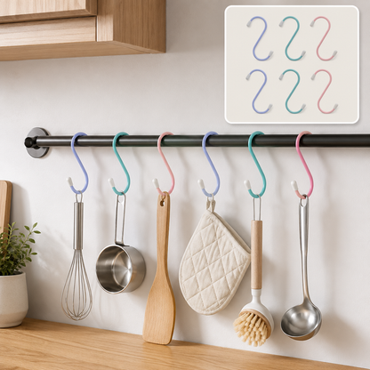 S Hooks Metal – Heavy Duty Hanging Hooks (6 Pcs) | VoltDesk
