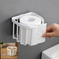 Plastic Self Adhesive Wall Mounted Toilet Paper Roll Holder Storage Rack (1 Pc)