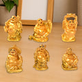 Golden Laughing Buddha Set – 6 Pc Idol for Luck & Wealth | Styleva