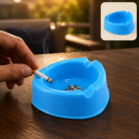 Portable Mix Colour Ashtray for Travel and Office Use (1 Pc)