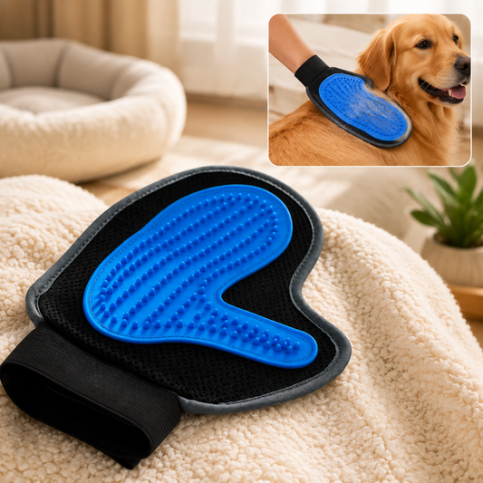 Pet Grooming Glove – Gentle Deshedding & Massage Tool for Pets