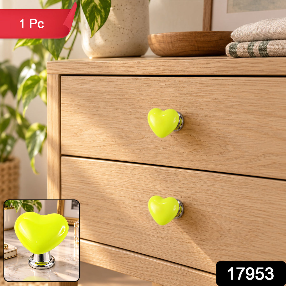 Heart Shape Drawer Knob for Office Desk, Cabinet and Cupboard Handle (1 Pc)
