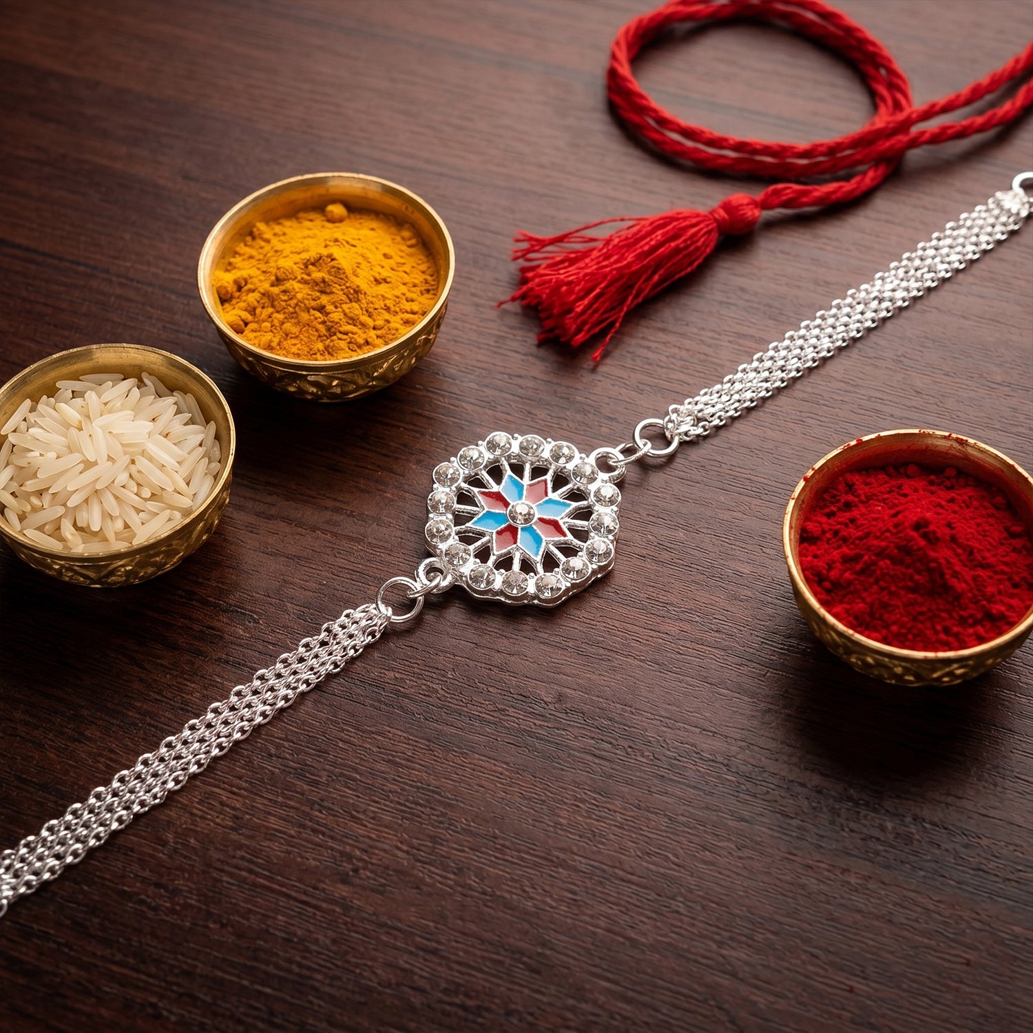 Classic Crystal Studded Rakhi for Brother – Rakshabandhan Special