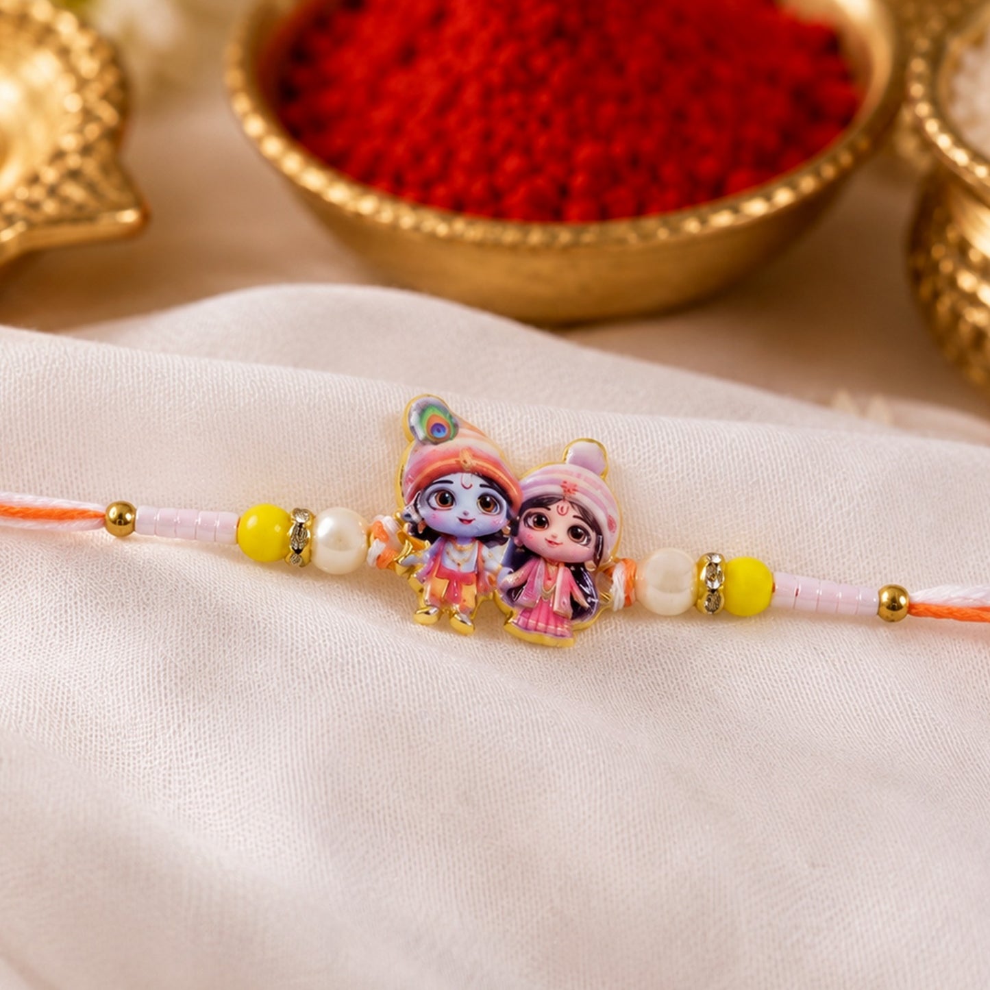 Lord Krishna and Radha Designer Rakhi for Raksha Bandhan.