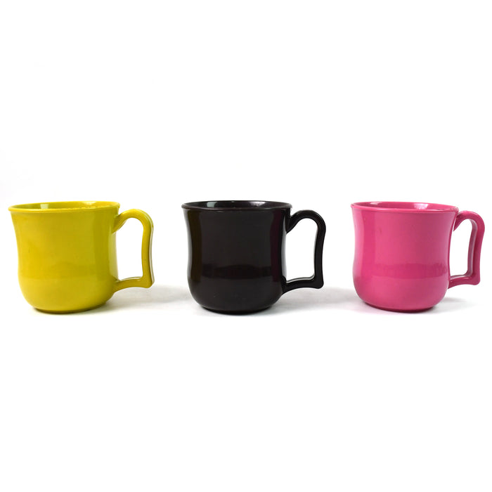 Premium Plastic Coffee / Tea Cups / Mug with Handle (1 Pc / With Color Box / Mix Color)