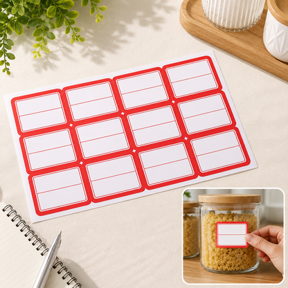 Writable Label Stickers – 50 Sheets Strong Adhesive for Easy Organizing