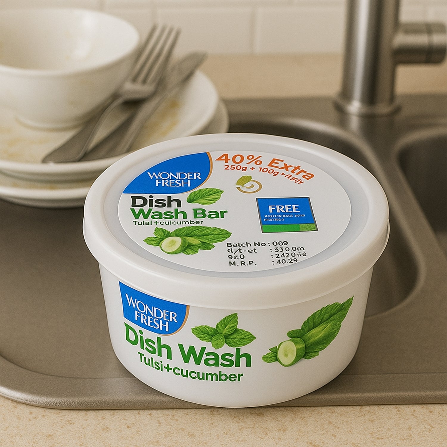 Fresh Mix Flavor Dishwash Bar with Super Scrubber Dishwashing Solution 350 gm