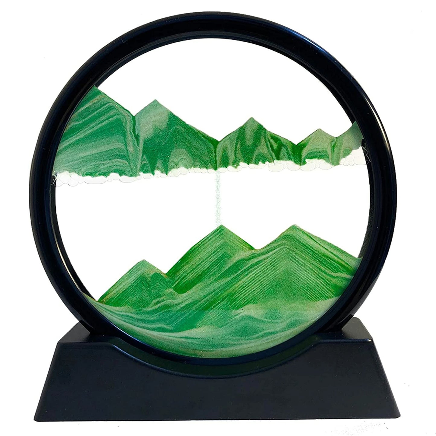 3D Moving Sand Art Round Frame with Stand for Home and Office Table Decor (1 Pc) - image 5