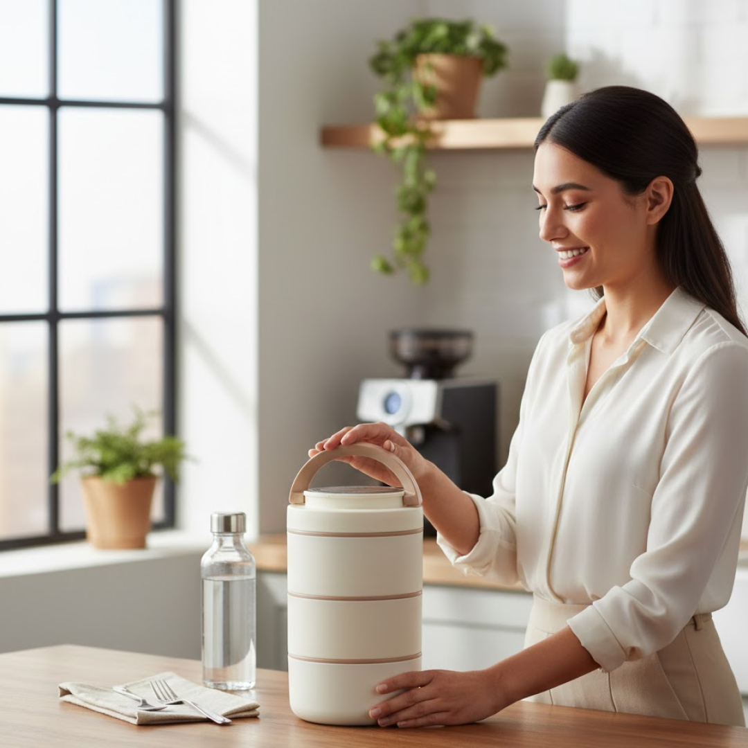 Ganesh Smart Stack 3 Layer Portable Lunch Box  for Office, School, Picnic (3 Layer)