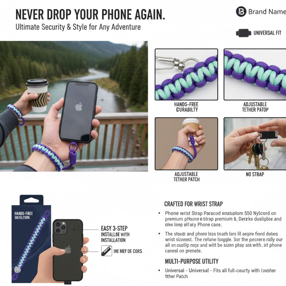 Multipurpose Adjustable Hand Wrist Strap Lanyard(1 Pc / 15 Inch / Multicolor)