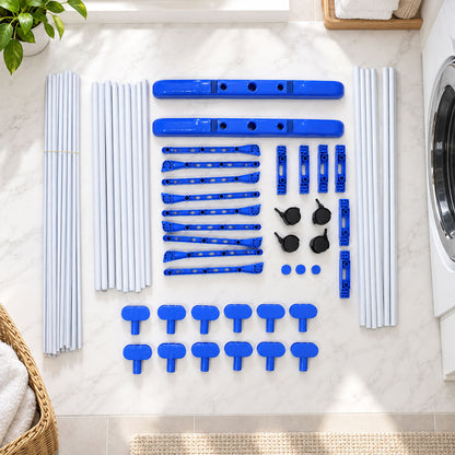 Three layer clothes drying rack components and features - view 04