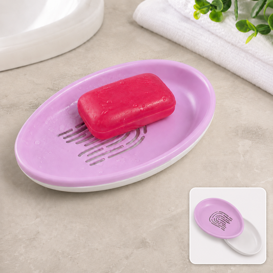 Soap Dish with Drain – Double-Layer Self-Draining | VelvetBubbles