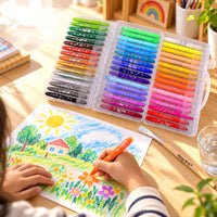 Water-Soluble Twist-Up Colour Crayons with Brush and Carry Case (48 Pc)