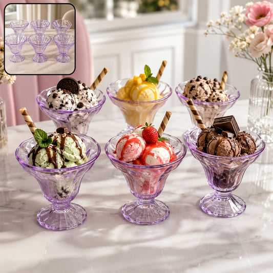 Plastic Ice Cream Bowls – Tulip Design, Set of 6 | Serve Stellar