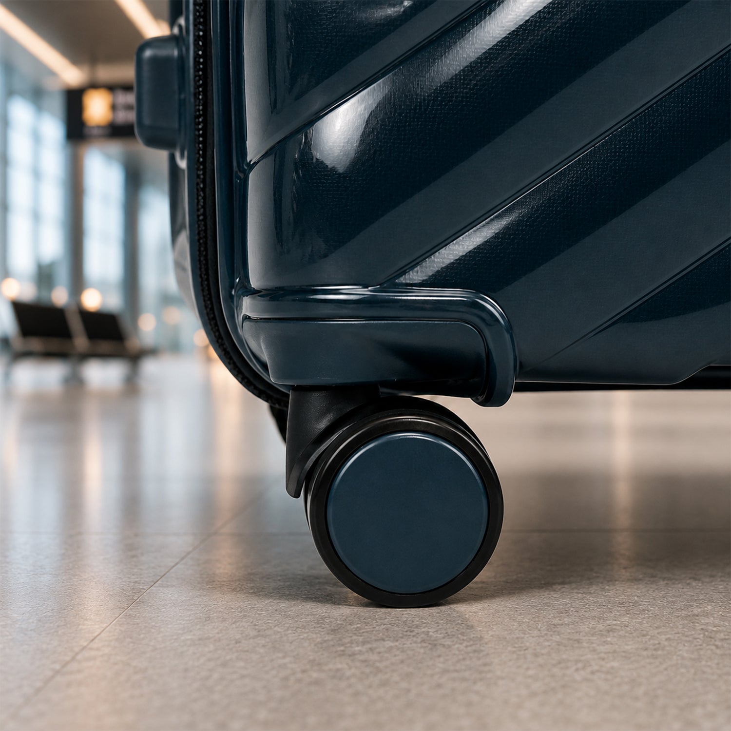 Midnight Blue Premium Trolley Suitcase with Spinner Wheels, Lock & Telescopic Handle