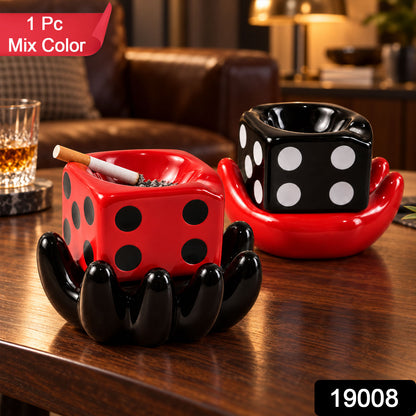 Ceramic Ashtray – Colourful Retro Smoking Accessory (1 Pc, Mix Color)