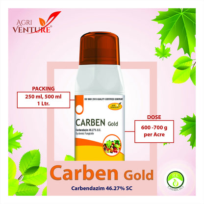 AgriVenture CARBEN GOLD (Carbendazim 46.27% SC) Broad Spectrum Systemic Fungicide (1 Ltr)