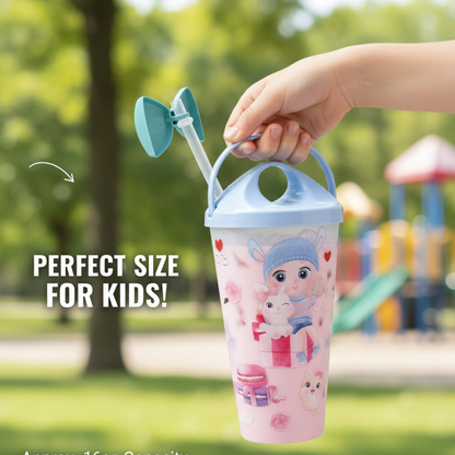 Unicorn Water Bottle with Straw & Lid for Kids (Without Light)