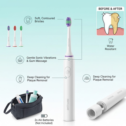 Electric Toothbrush for Adults & Teens – Deep Cleansing(Battery Not Incl)