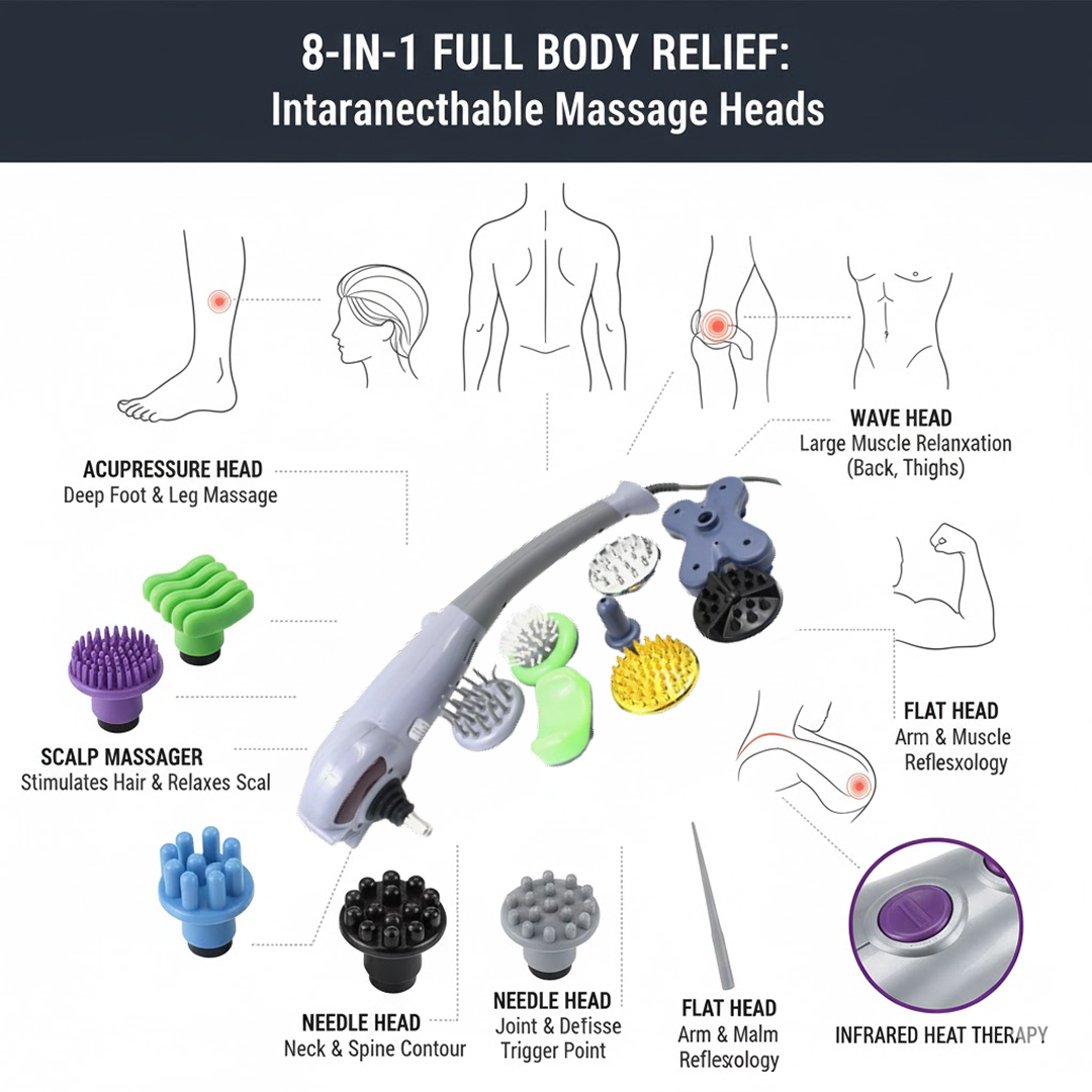 Electric 8 In 1 Full Body Massager, Magic Massager (1 Set)