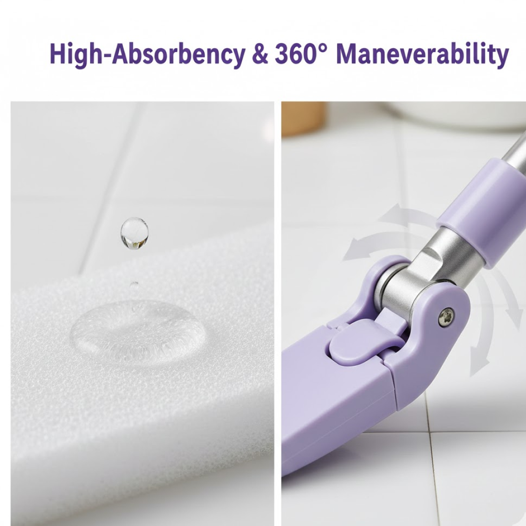 Automatic Cloth Changing Mini Mop with Push Pull Cloth Changing Handle (1 Pc)