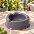 Plastic Ashtray – Durable Grey with Triple Cigarette Slots