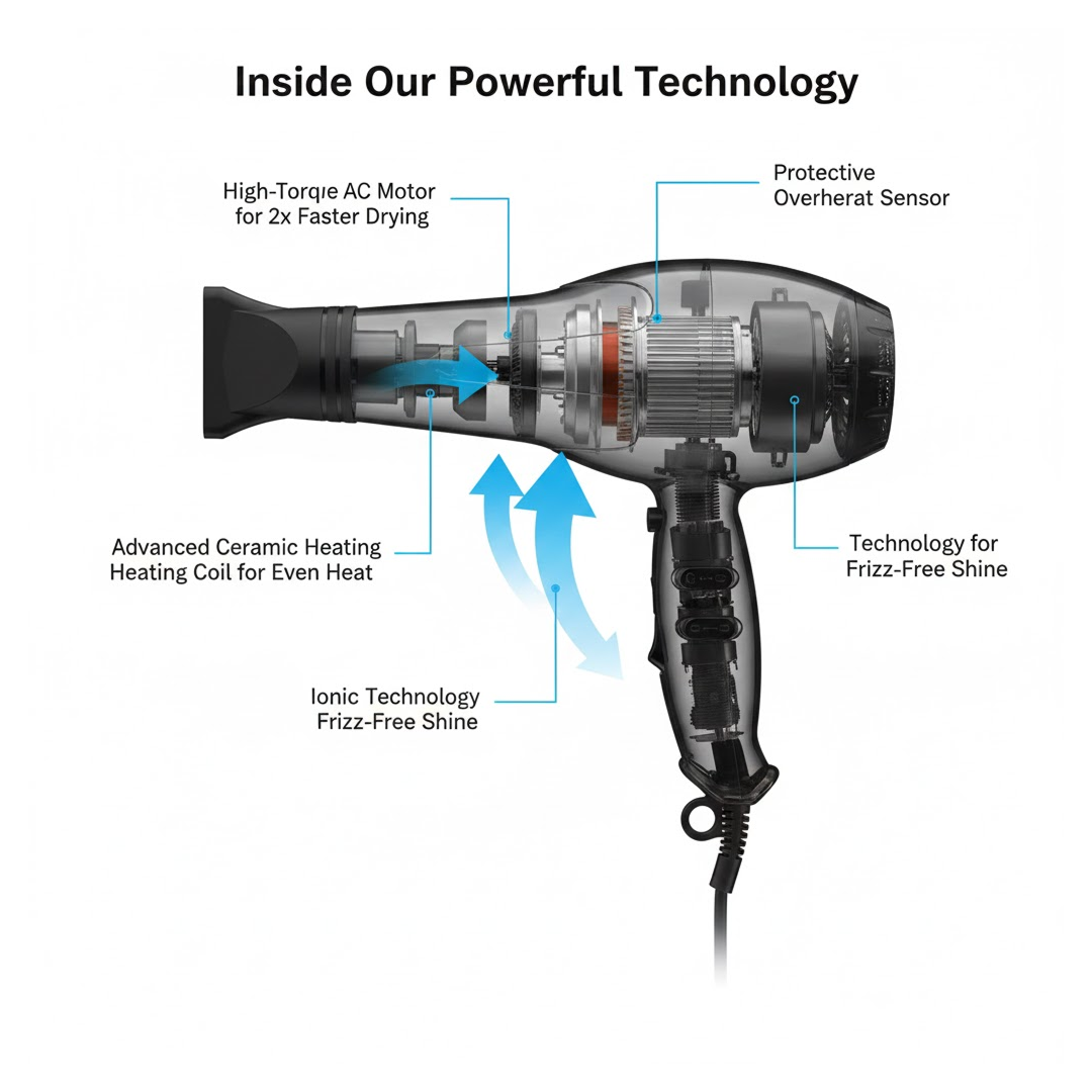Professional Multi Purpose Hair Dryer Salon (1800 Watts)