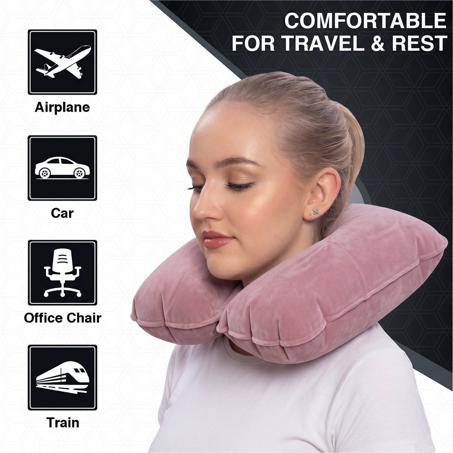U-Shaped Neck Pillow Soft Travel Support Pillow for Neck Head Rest (1 Pc)