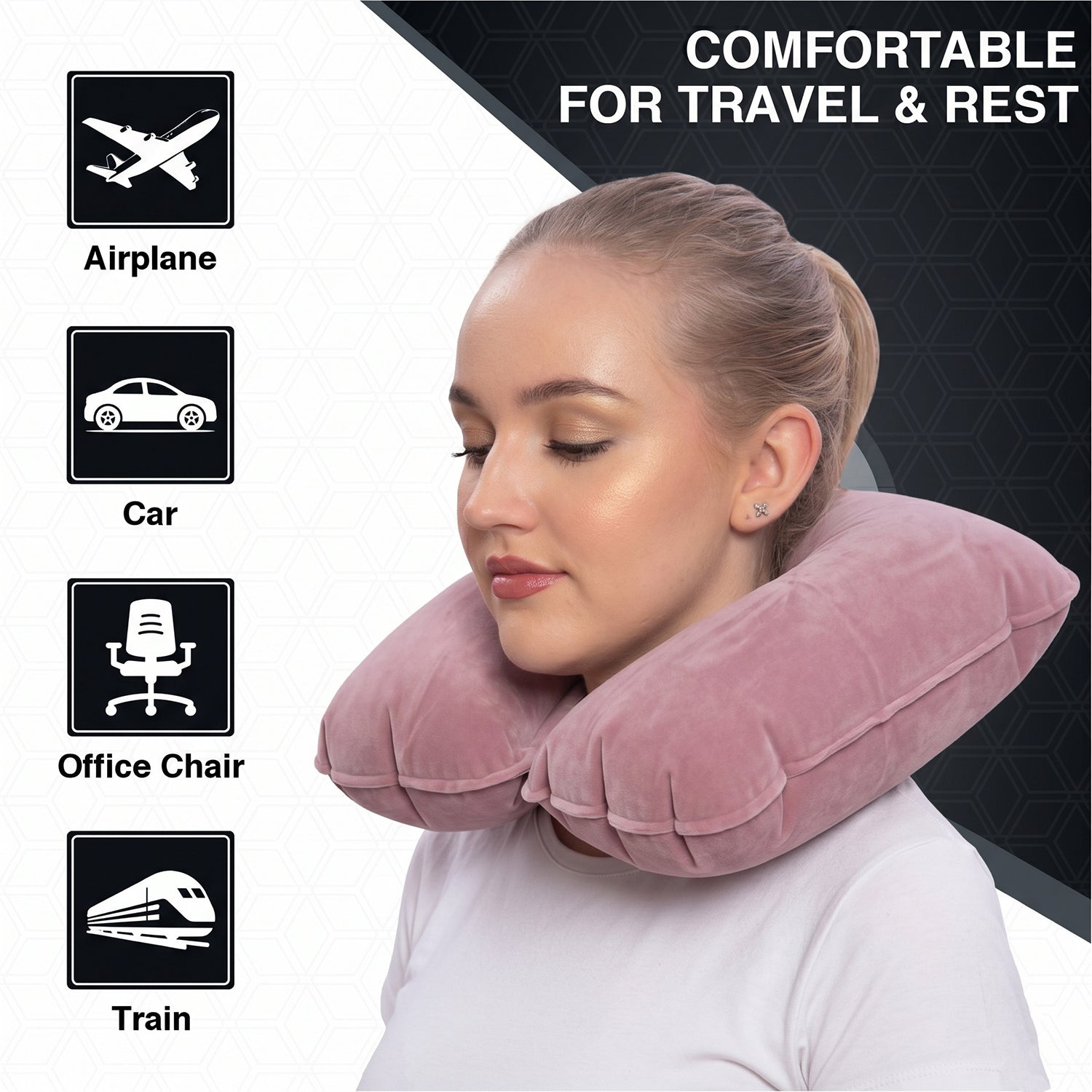 U-Shaped Neck Pillow Soft Travel Support Pillow for Neck Head Rest (1 Pc)