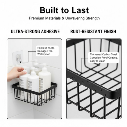 Metal Shower Basket / Canddy, for Bathroom Organiser (5 Pc Combo)