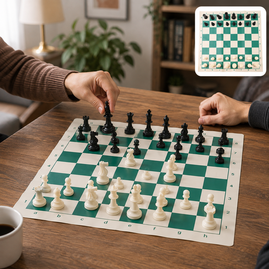 Portable Chess Set – Big, Foldable, Travel-Friendly Vinyl Board