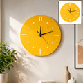 Yellow Silent Wall Clock – Modern Non-Ticking Timepiece