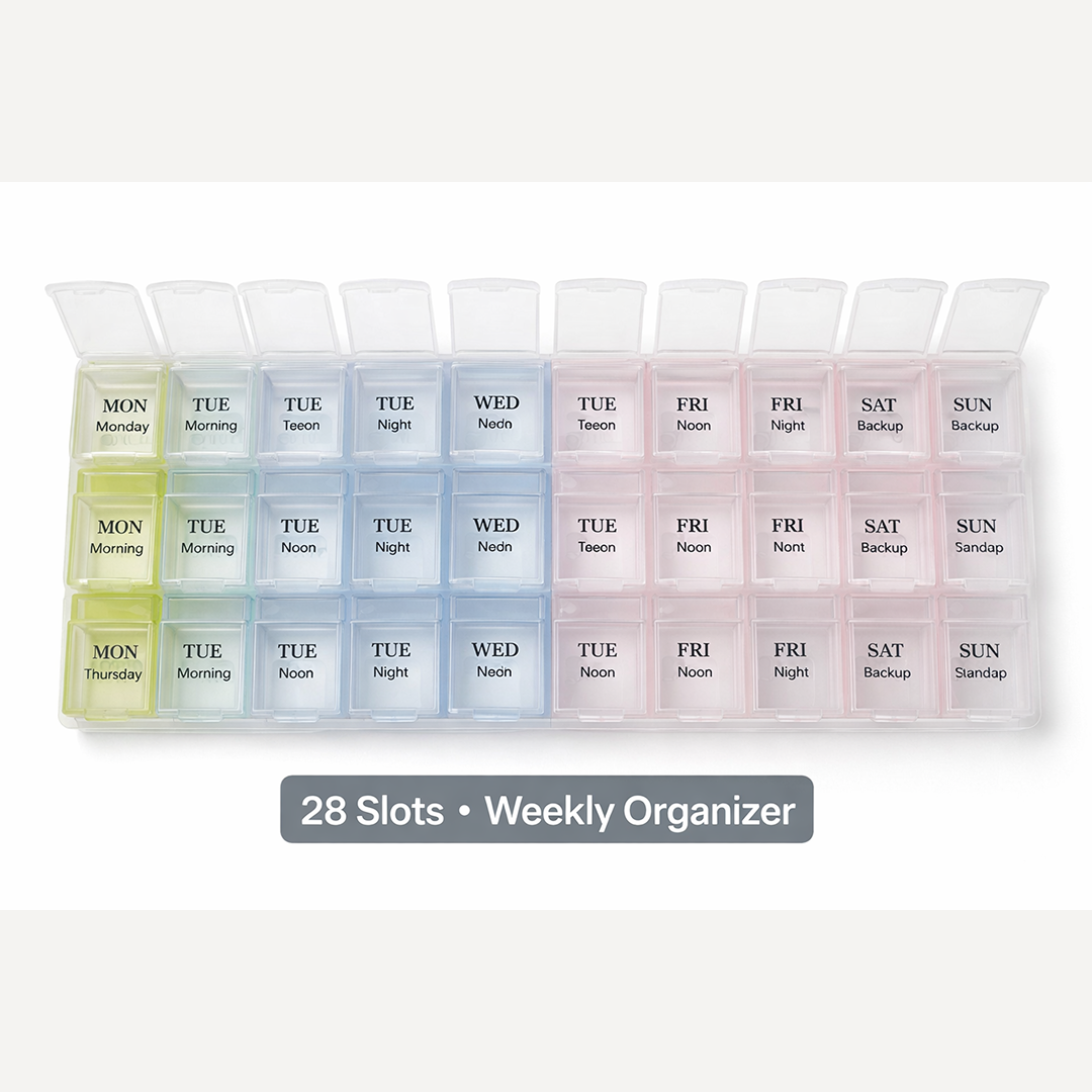 Weekly Pill Case 28-Slot Medicine Organizer