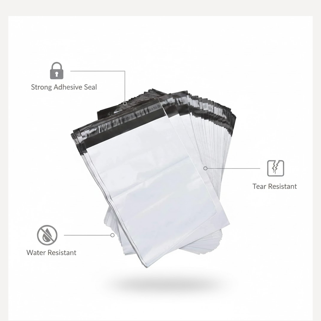 Tamper proof courier bag material texture close-up
