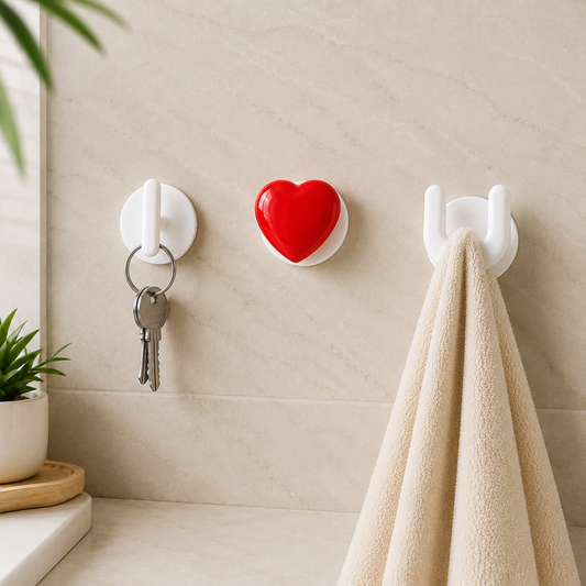 Adhesive Wall Hook Set – Strong Grip & Reusable Utility Hooks (3pc)