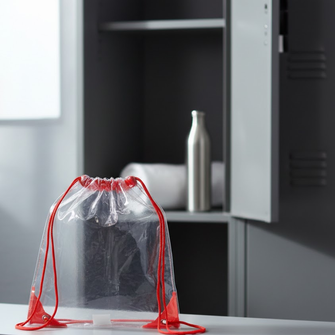Transparent Waterproof Plastic Stadium Bag – Gym, Travel & Sports