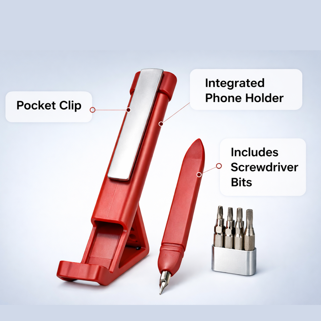 Pen-Shaped Phone Holder with Screwdriver Sets