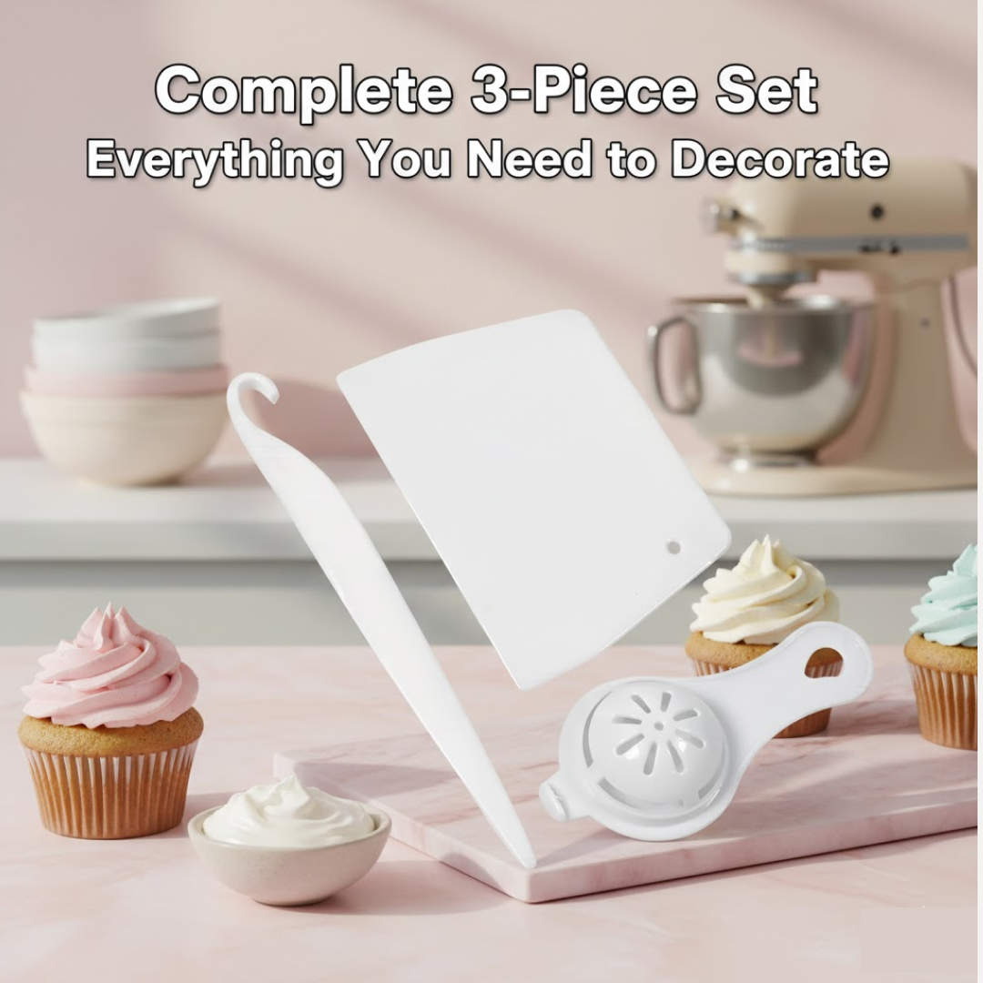 Essential Cake Decorating Kit: 3-Piece Set for Bakers of All Levels