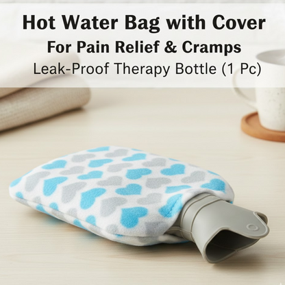 Hot Water Bag with Cover for Pain Relief & Cramps, Leak-Proof Therapy Bottle (1 Pc)