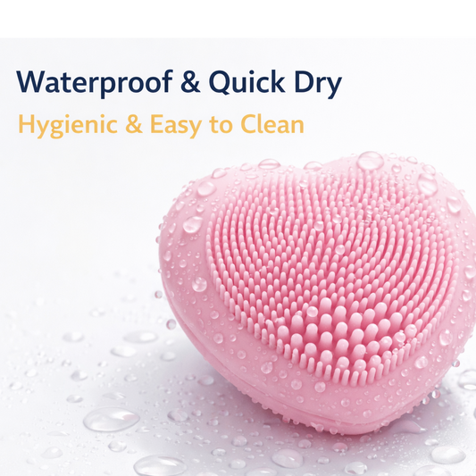 Heart-Shaped Silicone Face Wash Brush – Facial Cleansing Scrubber for Women